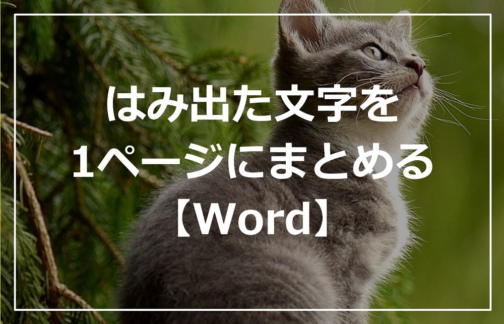 Word はみ出た文章を1ページに収める方法 テイクユアタイム